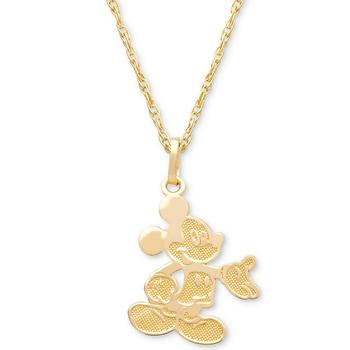 Disney | Children's Mickey Mouse 15" Pendant Necklace in 14k Gold商品图片,3.5折