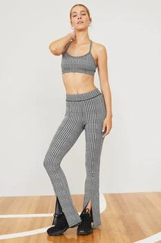 Alo | Jacquard High-Waist Glenplaid Flutter Legging - Titanium/Black 