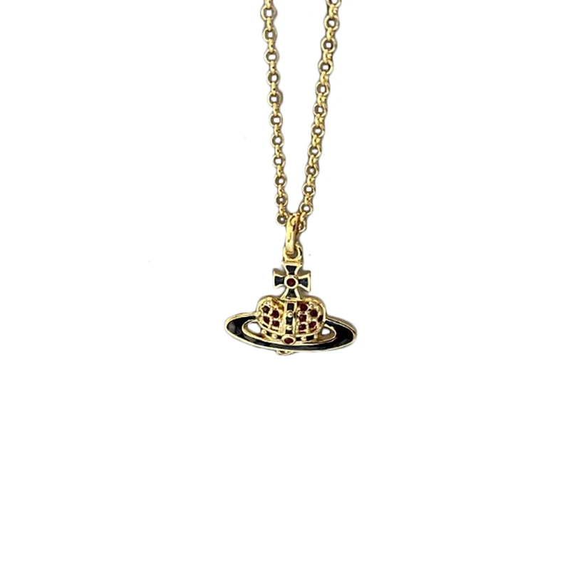 Vivienne Westwood | VIVIENNE WESTWOOD/西太后 女士金色/黑色徽标心性项链,商家VPF,价格¥628