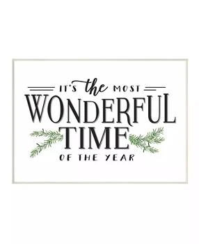 Stupell Industries | Most Wonderful Time Christmas Holiday Word Design Wall Plaque Art, 10" x 15",商家Macy's,价格¥374