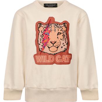推荐Wild cat print sweatshirt in cream white商品