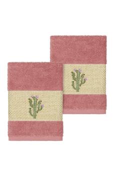商品Linum Home Textiles | Tea Rose Mila Embellished Washcloth - Set of 2,商家Nordstrom Rack,价格¥215图片