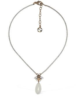 Gucci | Bee Motif Crystal Charm Necklace商品图片,