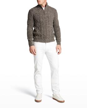 推荐Men's Arran Cable-Knit 1/4-Zip Sweater商品