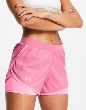 Under Armour | Under Armour Fly By 2.0 2 in 1 shorts in pink商品图片,