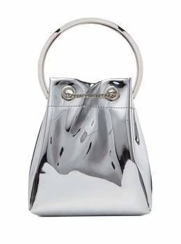Jimmy Choo | 'BON BON' Mini Silver-Tone Handbag with Metal Bracelet Handle in Mirror Fabbric Woman,商家Baltini,价格¥6202
