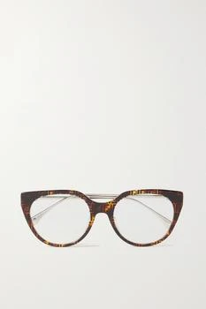 推荐超大款玳瑁纹板材金色金属猫眼光学眼镜商品