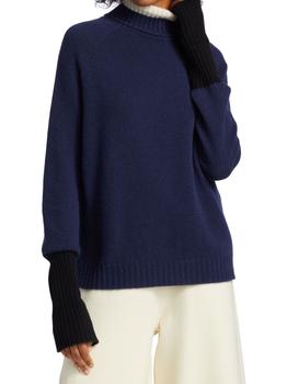 Majestic, Majestic | Colorblock Turtleneck Sweater商品图片 4折