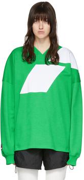 We11done | Green Cotton Long Sleeve T-Shirt商品图片,额外8.5折, 独家减免邮费, 额外八五折