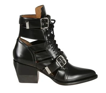 Chloe Ladies Black Rylee Boots In Shiny Calfskin