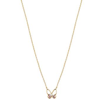 Unwritten | 14k Gold Plated Multi Colored Cubic Zirconia Butterfly Necklace商品图片,6折×额外8.5折, 额外八五折