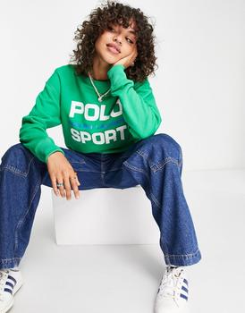 推荐Polo Sport Ralph Lauren long sleeve logo sweatshirt in green商品
