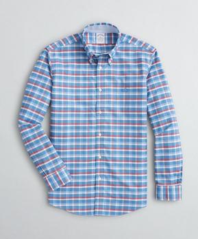 布克兄弟怎么样, Brooks Brothers | Stretch Regent Regular-Fit Sport Shirt, Non-Iron Grid Oxford商品图片 4.4折