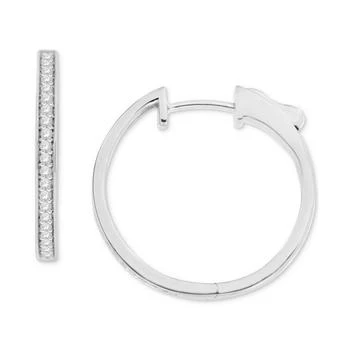 Macy's | Diamond Small Hoop Earrings (1/4 ct. t.w.) in Sterling Silver, 0.94,商家Macy's,价格¥595