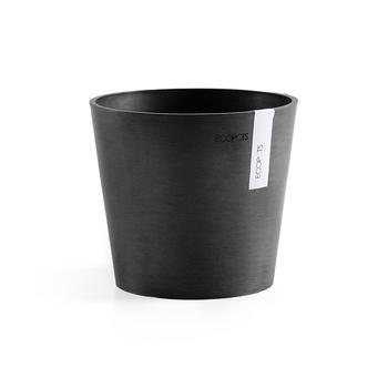 商品Amsterdam Round Plastic Flower Pot, Dark Grey, 7"图片