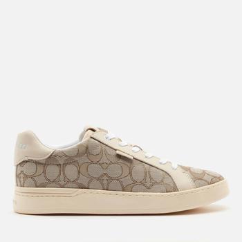 Coach | Coach Women's Lowline Jacquard Trainers - Stone/Chalk商品图片,