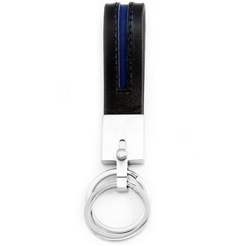 商品Rhona Sutton | Sutton Stainless Steel Stripe Leather Double Key Ring,商家Macy's,价格¥583图片