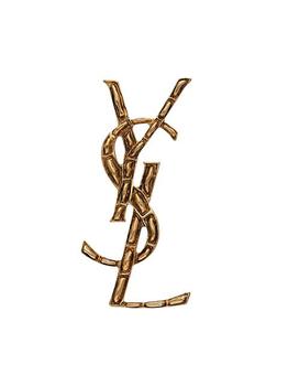 商品Yves Saint Laurent | Goldtone Textured Logo Brooch,商家Saks Fifth Avenue,价格¥3583图片