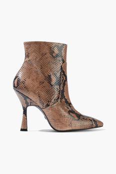 推荐Melena 100 snake-effect leather ankle boots商品