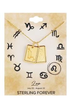 Sterling Forever | 14K Gold Plated Astrology Zodiac Tag Necklace - Leo 4.4折, 独家减免邮费