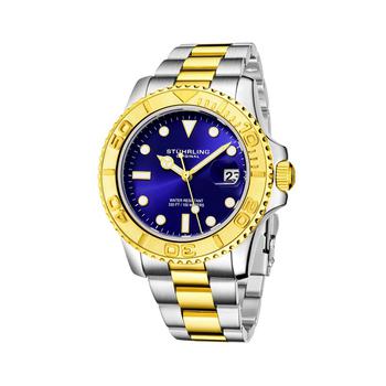 Stuhrling | Men's Gold - Silver Tone Stainless Steel Bracelet Watch 42mm商品图片,