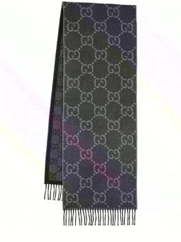推荐Gg Jacquard Wool Knit Scarf W/tassels商品