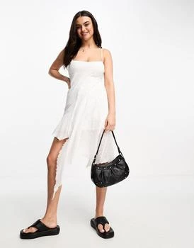 推荐Stradivarius STR bandeau asymmetric dress in white商品