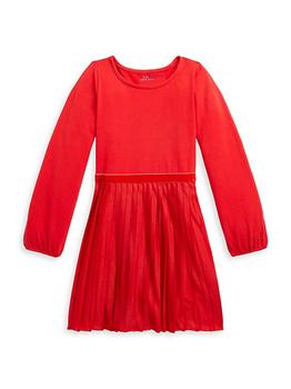 推荐Little Girl's & Girl's Stretch Jersey Long-Sleeve Dress商品