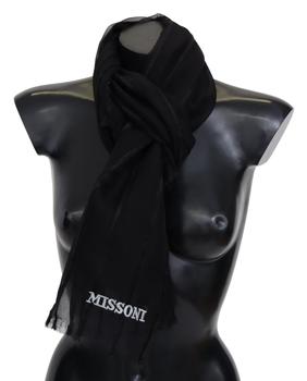 商品Missoni | Missoni Black Wool Mesh Unisex Neck Wrap Shawl Fringes  Scarf,商家SEYMAYKA,价格¥875图片