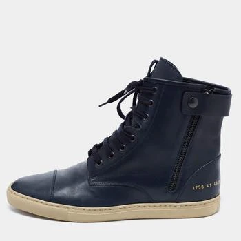 推荐Common Projects Blue Leather Ankle Length Boots Size 41商品