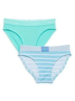 Calvin Klein | Girl's 2-Pack Logo Bikini Briefs,商家Saks OFF 5TH,价格¥98