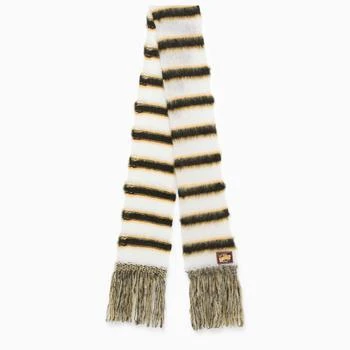 推荐Mohair scarf with white/black/yellow stripes商品