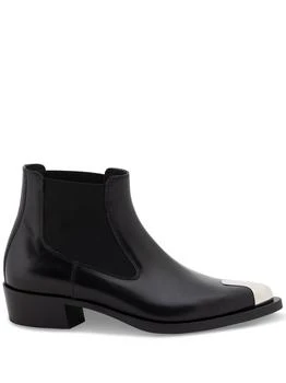 推荐ALEXANDER MCQUEEN - Leather Ankle Boots商品