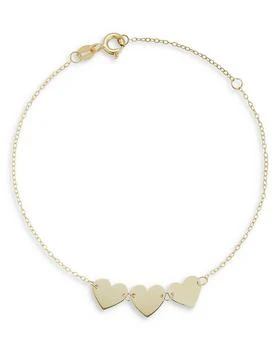 Moon & Meadow | 14K Yellow Gold Triple Heart Chain Bracelet,商家Bloomingdale's,价格¥1361