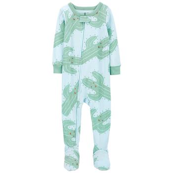 商品Baby Boys Cotton Snug Fit Footed Cactus Pajamas图片