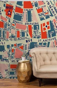 DENY Designs | Paris Map Blue Tapestry,商家PacSun,价格¥401
