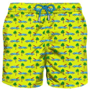 推荐Man Light Fabric Swim Shorts With Surfcar Print商品