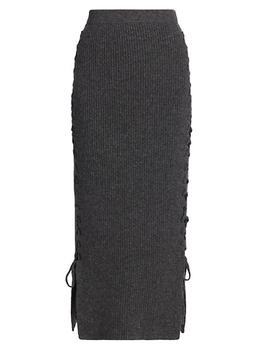 推荐Milton Lace-Up Knit Midi-Skirt商品
