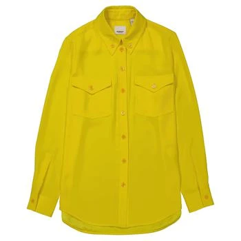 Burberry | Ladies Pale Tulip Yellow Long-Sleeve Button-Down Classic Shirt 1.9折, 满$75减$5, 满减