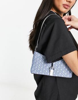 商品ASOS | ASOS DESIGN 90s monogram denim shoulder bag in blue,商家ASOS,价格¥186图片