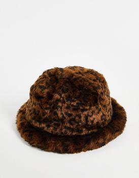 Kangol | Kangol faux fur casual bucket hat in leopard商品图片,