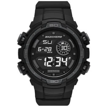 SKECHERS | Men's Burbank Digital Black Polyurethane Watch 51mm,商家Macy's,价格¥261