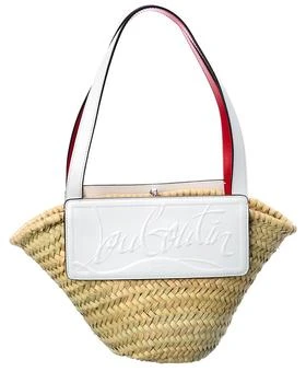 Christian Louboutin | Christian Louboutin Loubishore Small Straw & Leather Tote 8.3折