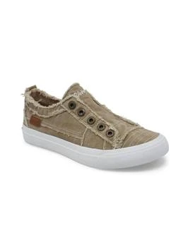 Blowfish | Women's Play Frayed Canvas Sneaker In Coffee/cream,商家Premium Outlets,价格¥273