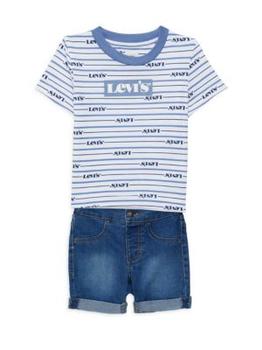 Levi's | Little Boy’s 2-Piece Tee & Jean Shorts Set商品图片,6.2折