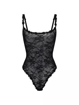 SKIMS | Stretch Lace Thong Bodysuit 