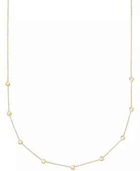 Macy's | Polished Puffed Heart 18" Station Necklace in 10k Yellow Gold,商家Macy's,价格¥2869