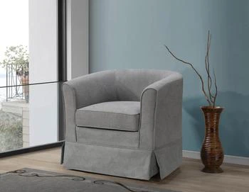Simplie Fun | Tucker Steel Gray Woven Fabric Swivel Barrel Chair,商家Premium Outlets,价格¥2201