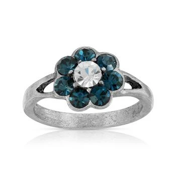 2028 | Pewter Crystal Flower Ring,商家Macy's,价格¥124