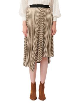 maje正品, Maje | Jungla Striped Lurex Asymmetrical Hem Midi Skirt商品图片 3.8折